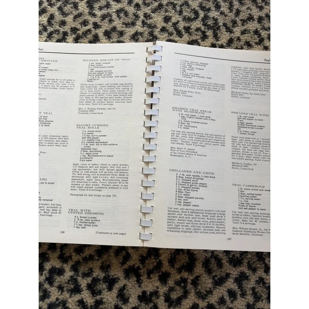 1969 NFRW‎ Republican Woman's Community Cookbook MEATS VTG Spiral Bound Granny